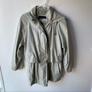 IZ Sport Light Green Sage Zip Up Hooded Jacket Parka size M Medium